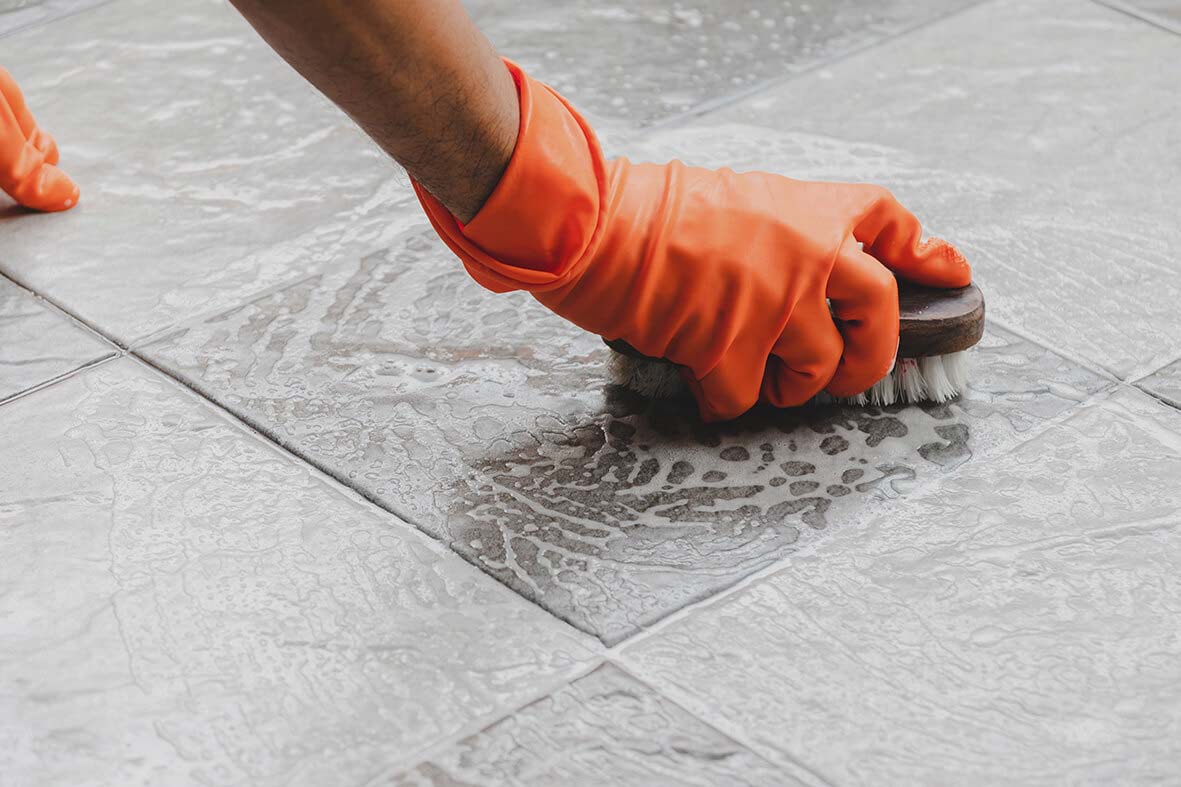 how to clean porcelain tile