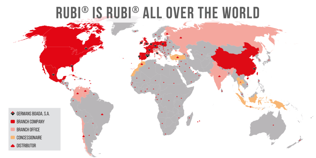 RUBI est présent dans plus de 140 pays autour du monde.