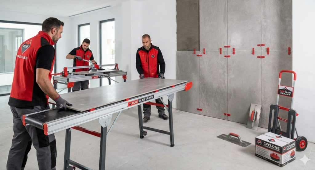 pose de carreaux grand format