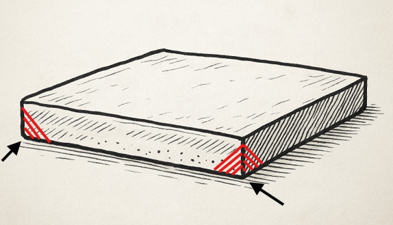 Breek de scherpe hoek voor het verstek zagen