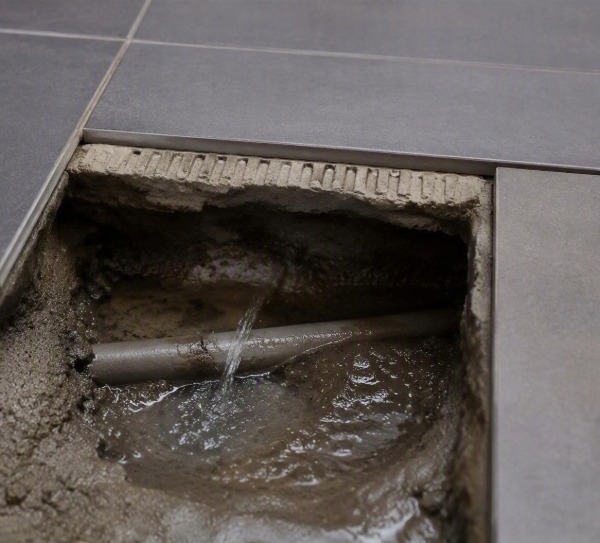 bij een waterlek onder een tegel kunnen het de leidingen zijn