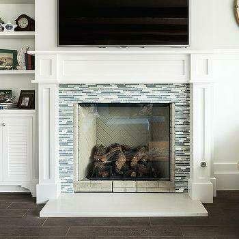 Fireplace Tile Ideas Blue And Gray, Tiles For Fireplace Surround Ideas