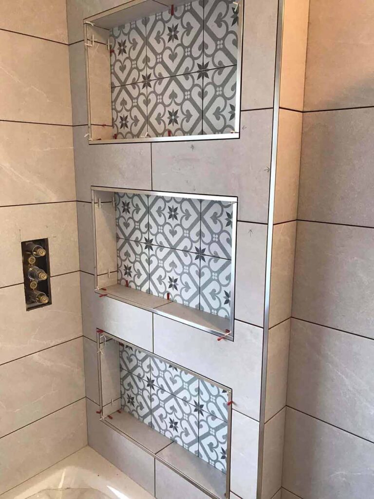 how to tile a shower niche