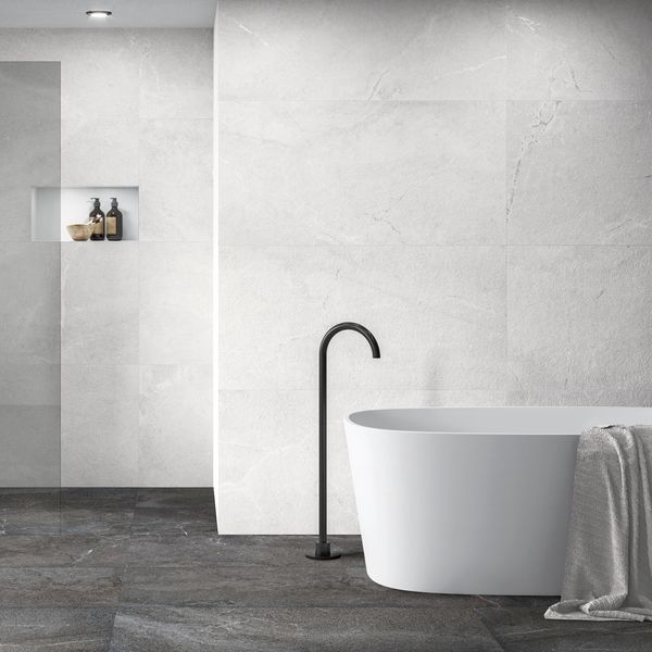 tiled bathroom floor