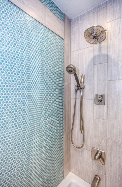 penny tile shower floor